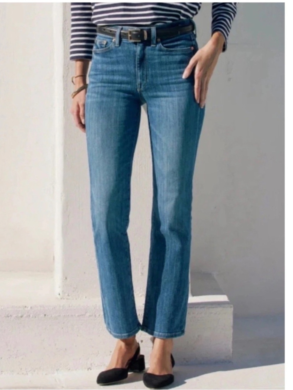 AYR Blue Medium Wash The Pop Straight Leg Ankle Length Jeans Sz. 27S